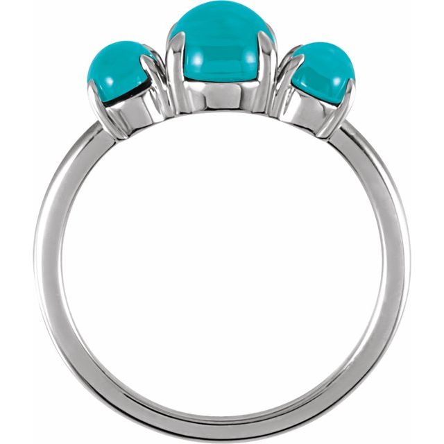 Natural turquoise statement cabochon ring in sterling silver