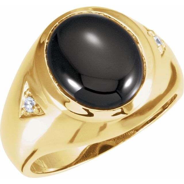 Men’s accented cabochon ring in sterling silver