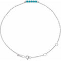 Natural turquoise bar bracelet in sterling silver