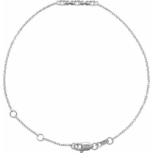 Custom turquoise beaded bar bracelet in sterling silver