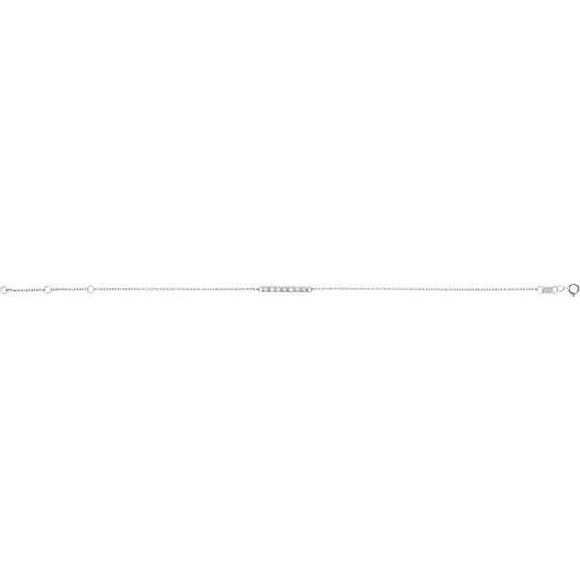 Custom turquoise accented bar bracelet in sterling silver