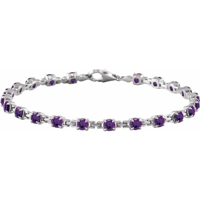 Natural Amethyst Line Bracelet