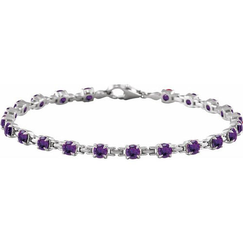 Natural Amethyst Line Bracelet