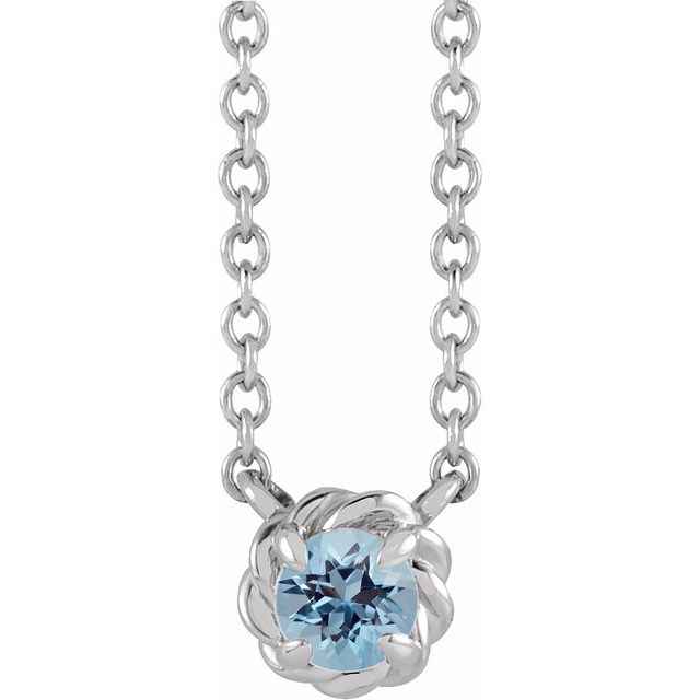 Natural Aquamarine Rope Necklace