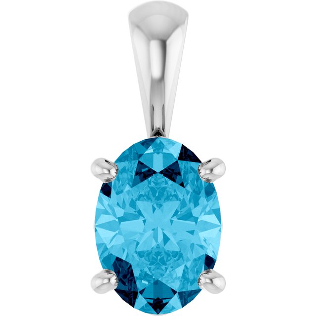 Natural Aquamarine Solitaire Pendant