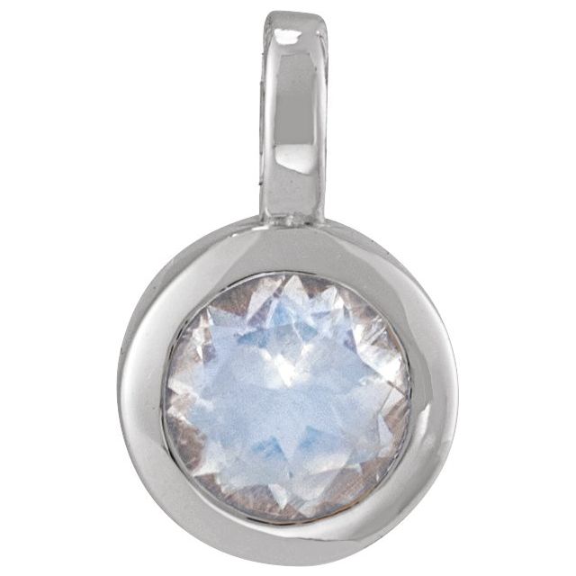 Natural Blue Moonstone Solitaire Pendant