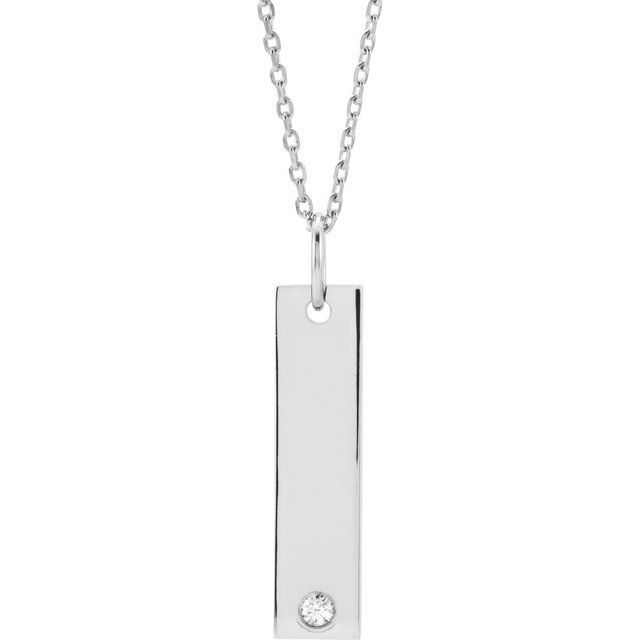 Natural Diamond Bar Necklace