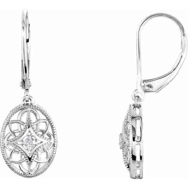 Natural Diamond Filigree Earrings
