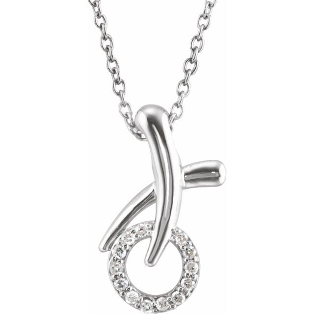 Natural Diamond XO Necklace