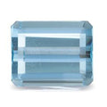 Exact 3.60 ct Natural Blue Aquamarine, emerald (step) cut