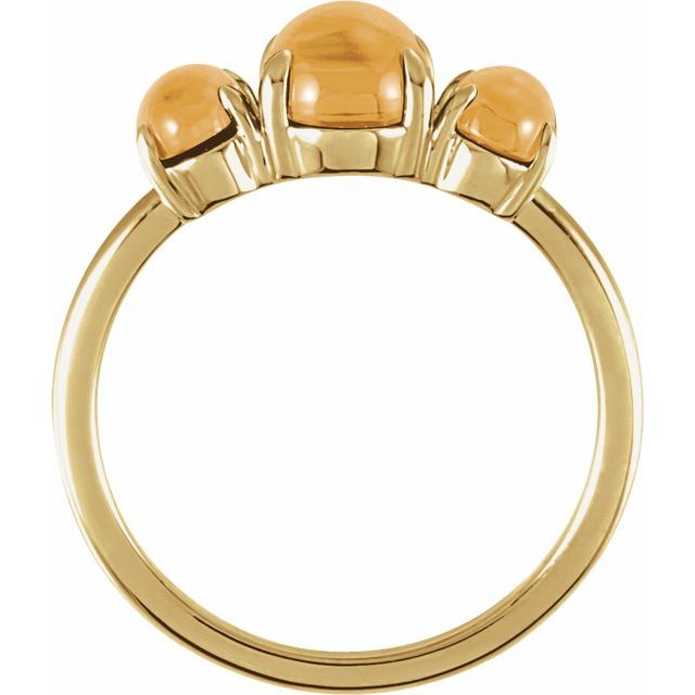 14K yellow gold natural citrine cabochon ring view 2