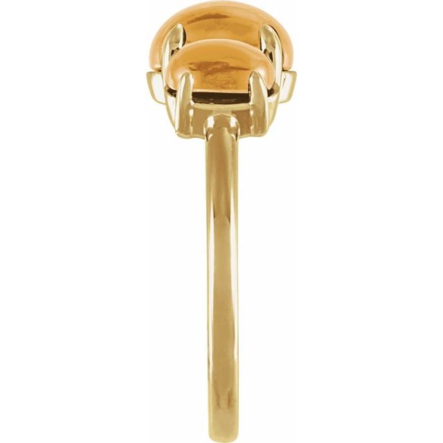 14K yellow gold natural citrine cabochon ring view 3