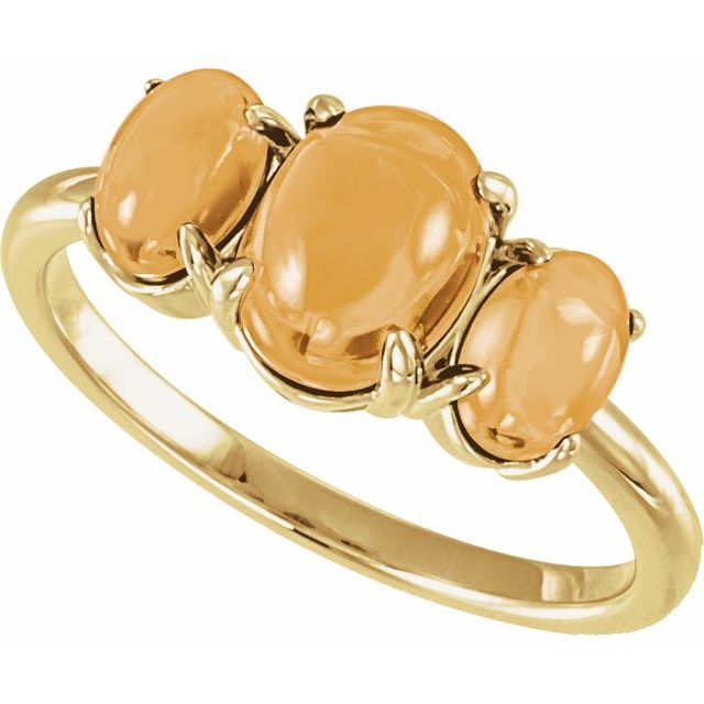 14K yellow gold natural citrine cabochon ring view 4