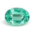 Exact 2.30 ct Natural Green Emerald, oval, faceted