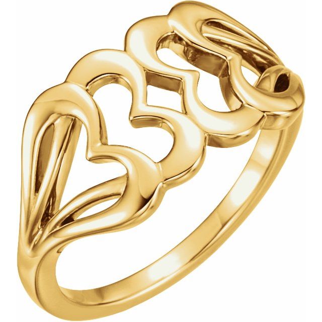Sculptural open-heart ring