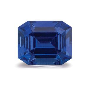 Exact 4.08 ct Natural Blue Emerald Cut Sapphire, emerald, step-cut