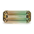 Exact 21.10 ct Natural Bi-Color Emerald Cut Tourmaline, emerald, step-cut