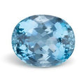 Exact 10.94 ct Natural Blue Oval Aquamarine, oval, faceted; GIA describes a modified brilliant cut