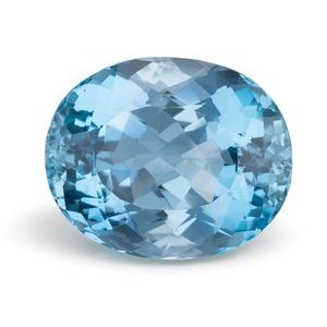 Exact 10.94 ct Natural Blue Oval Aquamarine, oval, faceted; GIA describes a modified brilliant cut