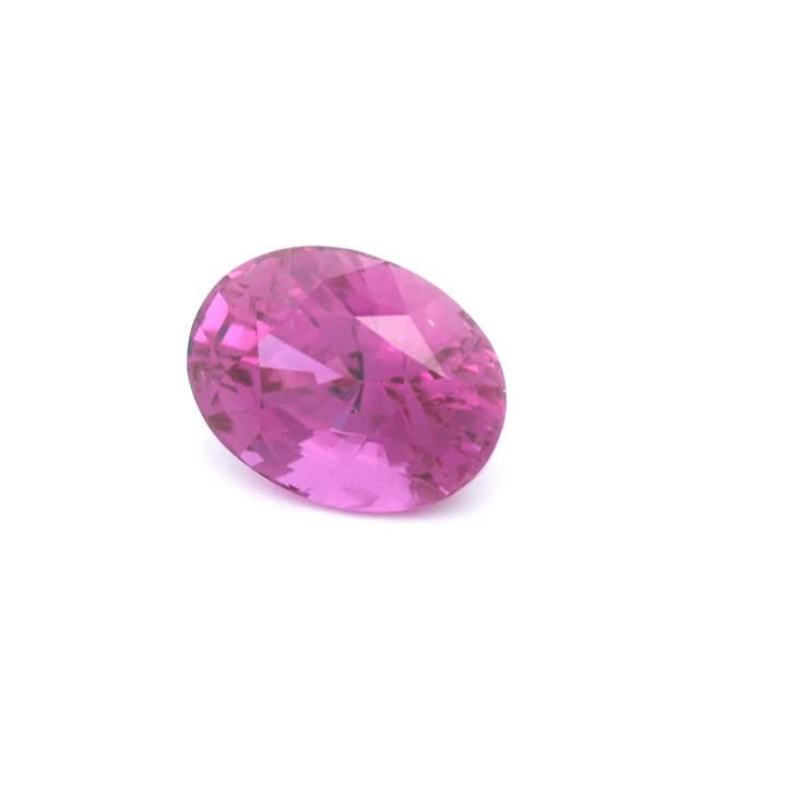 Earthborne ONE of ONE — exact 3.74 ct natural pink oval sapphire, reference 500073886; still from its original 360-degree video