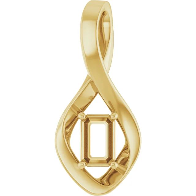Emerald pendant mounting preview in yellow metal
