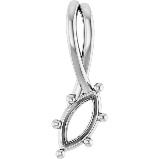 Marquise pendant mounting preview in rose metal