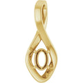 Oval pendant mounting preview in yellow metal
