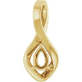 Pear pendant mounting preview in yellow metal