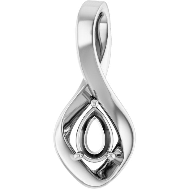 Pear pendant mounting preview in yellow metal