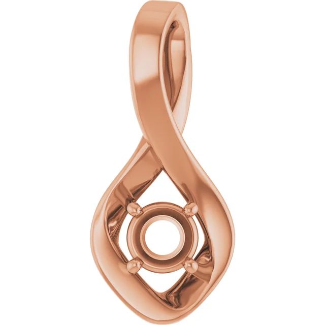 Round pendant mounting preview in rose metal