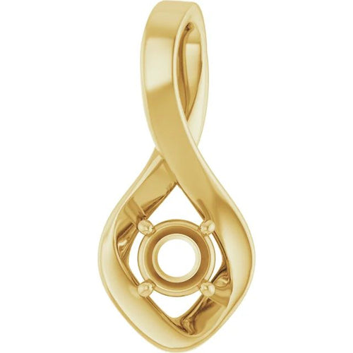 Round pendant mounting preview in yellow metal