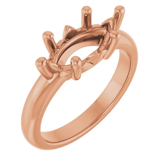 Marquise ring mounting preview in rose metal