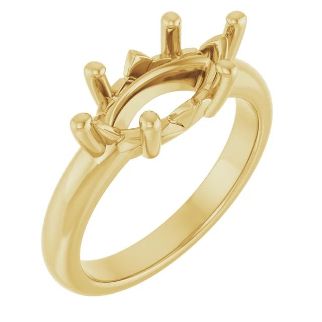 Marquise ring mounting preview in yellow metal