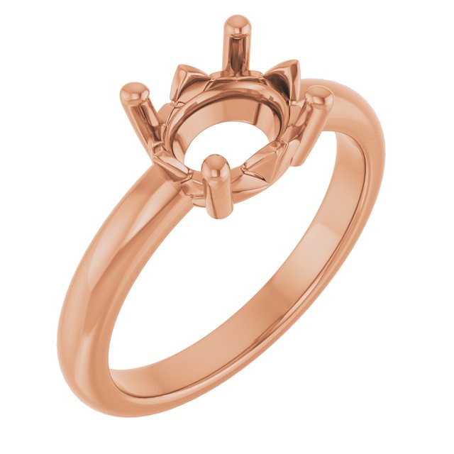 Oval ring mounting preview in white metal