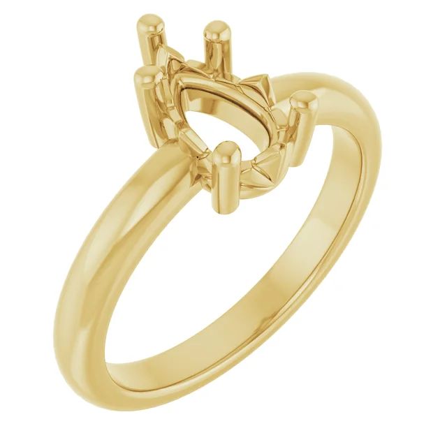 Pear ring mounting preview in yellow metal