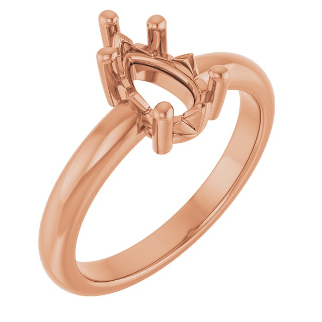 Pear ring mounting preview in yellow metal