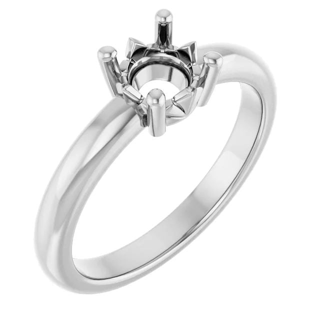 Round ring mounting preview in white metal