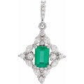 Natural Emerald & Diamond Pendant