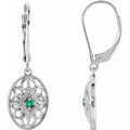 Natural Emerald Lever-Back Earrings