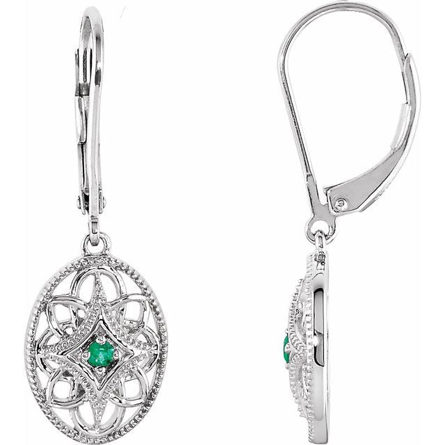 Natural Emerald Lever-Back Earrings