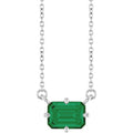 Natural Emerald Solitaire Necklace