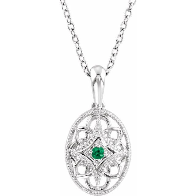 Natural Emerald Vintage Necklace