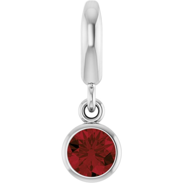 Natural Garnet Bezel-Set Pendant