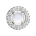 Natural Rainbow Moonstone Diamond Halo Pendant