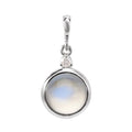 Natural Rainbow Moonstone & Diamond Pendant