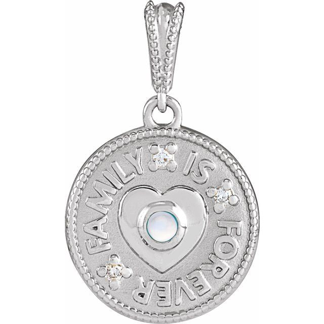 Natural Rainbow Moonstone Family Pendant