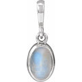 Natural Rainbow Moonstone Solitaire Pendant
