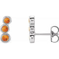 Natural Citrine Three-Stone Ear Climbers