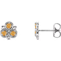 Natural Citrine Three-Stone Earrings