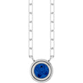 Natural Blue Sapphire Bezel Necklace